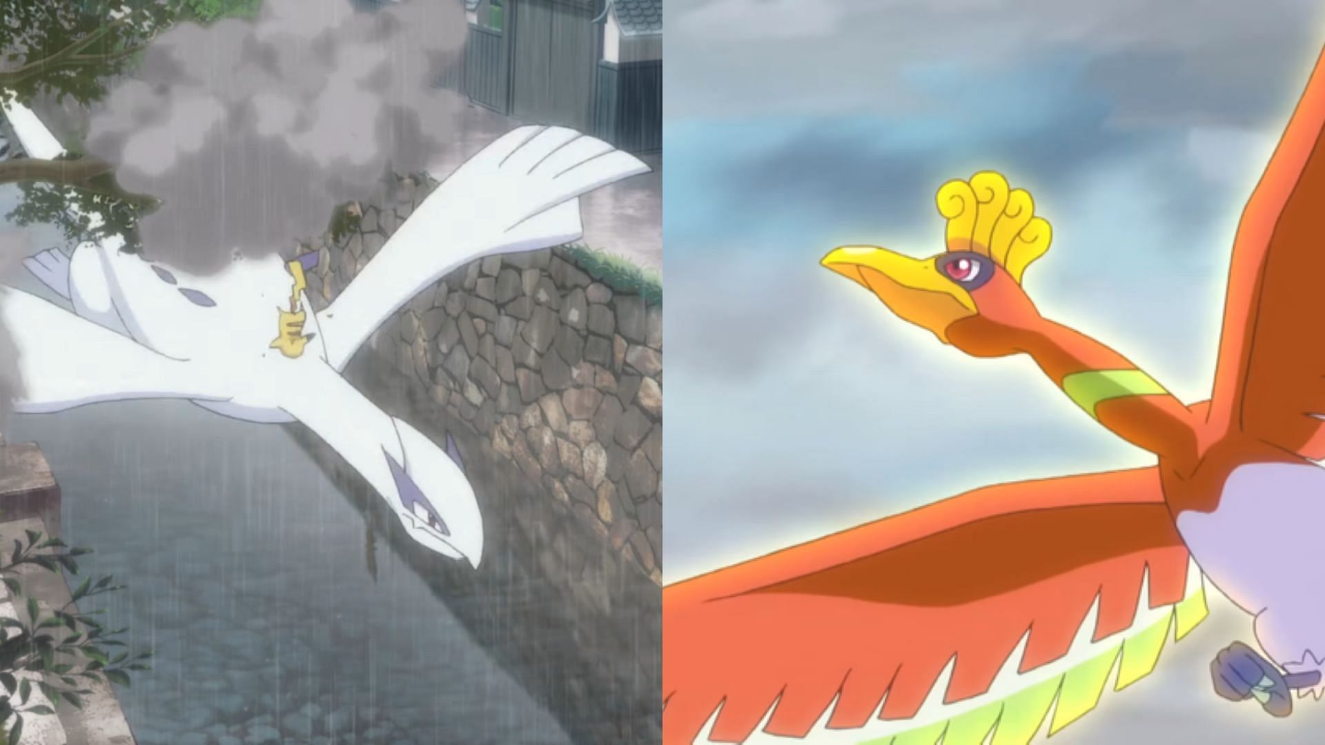 Lugia and Ho-Oh as seen in the anime (Image via The Pokemon Company)